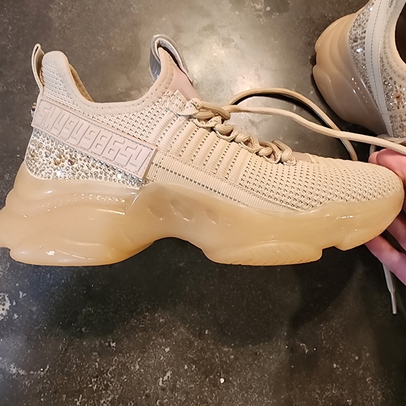 Steve Madden Bling nude/natural fashion lifestyle sneakers in size 7M - Picture 9 of 11